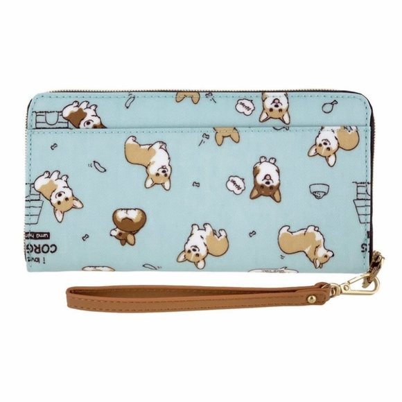 Waterproof Corgi Zipper Wristlet Long Wallet - Picture 3 of 14